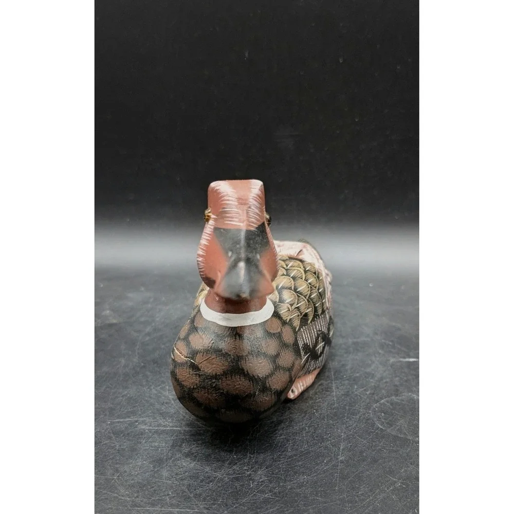 Vintage Hand Painted Wooden Duck Decoy Figurine Rustic Cabin Decor Waterfowl 8